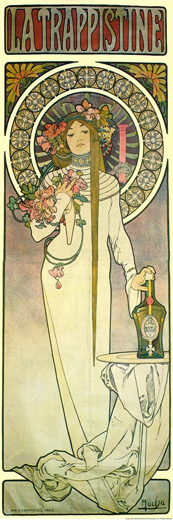 Amazon.com: La Trappistine Liquor Liqueur Alphonse Mucha Art